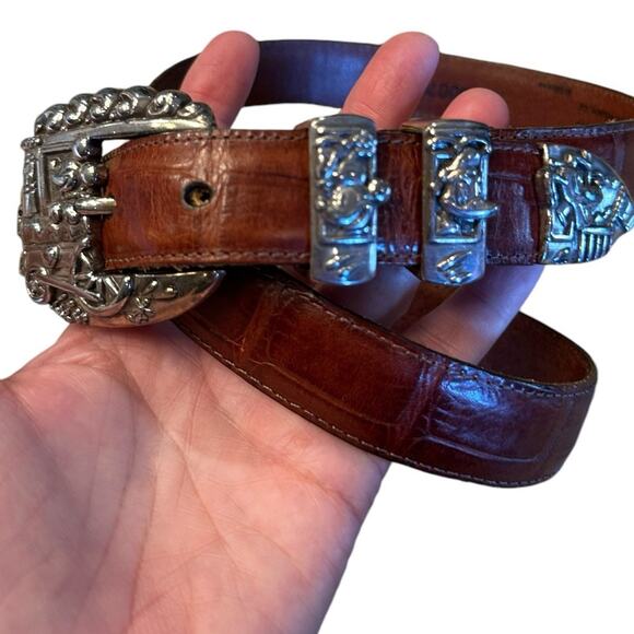 Vintage Brighton Disney Collaboration Womens Size 32 Brown Leather Belt - Picture 1 of 6